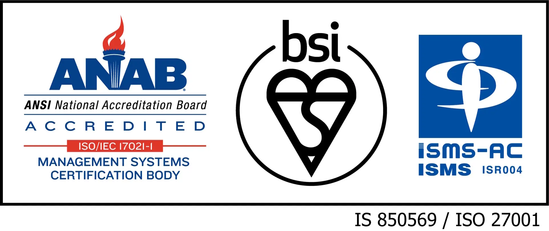 ISMS ISO 27001 認証（IS 850569）
