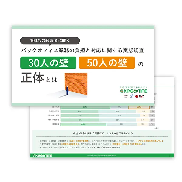【お役立ち資料公開】100名の経営者に聞くバックオフィス業務の負担と対応に関する実態調査「30人の壁」「50人の壁」の正体とは